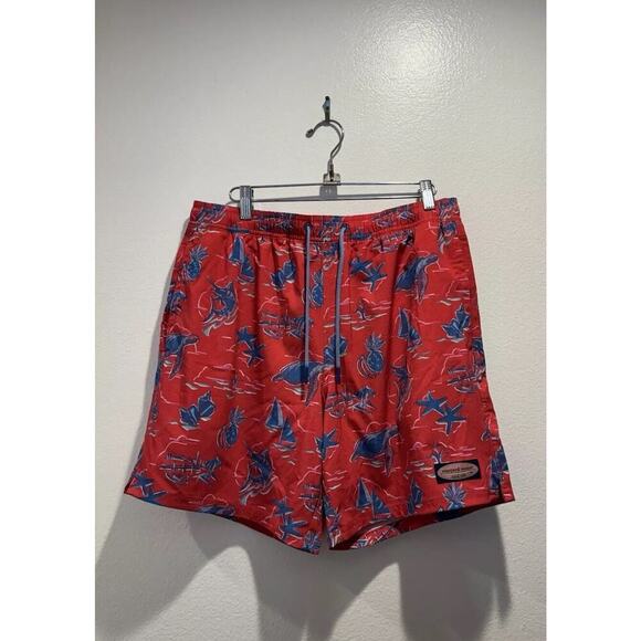 Vineyard Vines Board Shorts Men’s Size Medium Print Swim Fish Pineapple Starfish - Picture 1 of 7